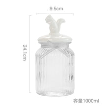 Load image into Gallery viewer, Crystal glass jar with cute deer-shaped stopper suitable for storing dry fruits and cereals
