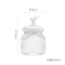 Load image into Gallery viewer, Crystal glass jar with cute deer-shaped stopper suitable for storing dry fruits and cereals
